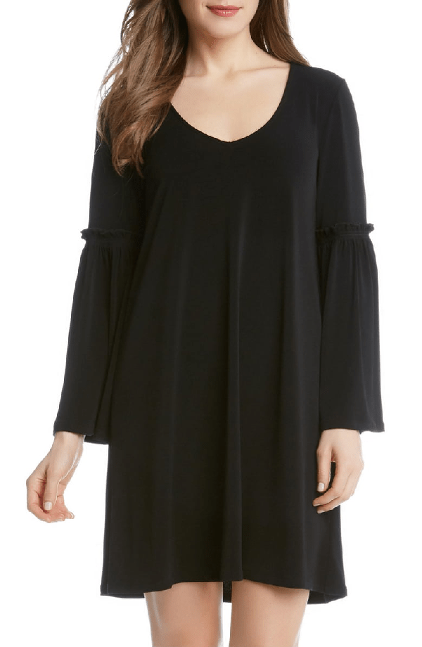 Karen Kane Bellsleeve Peasant Dress In Black ModeSens