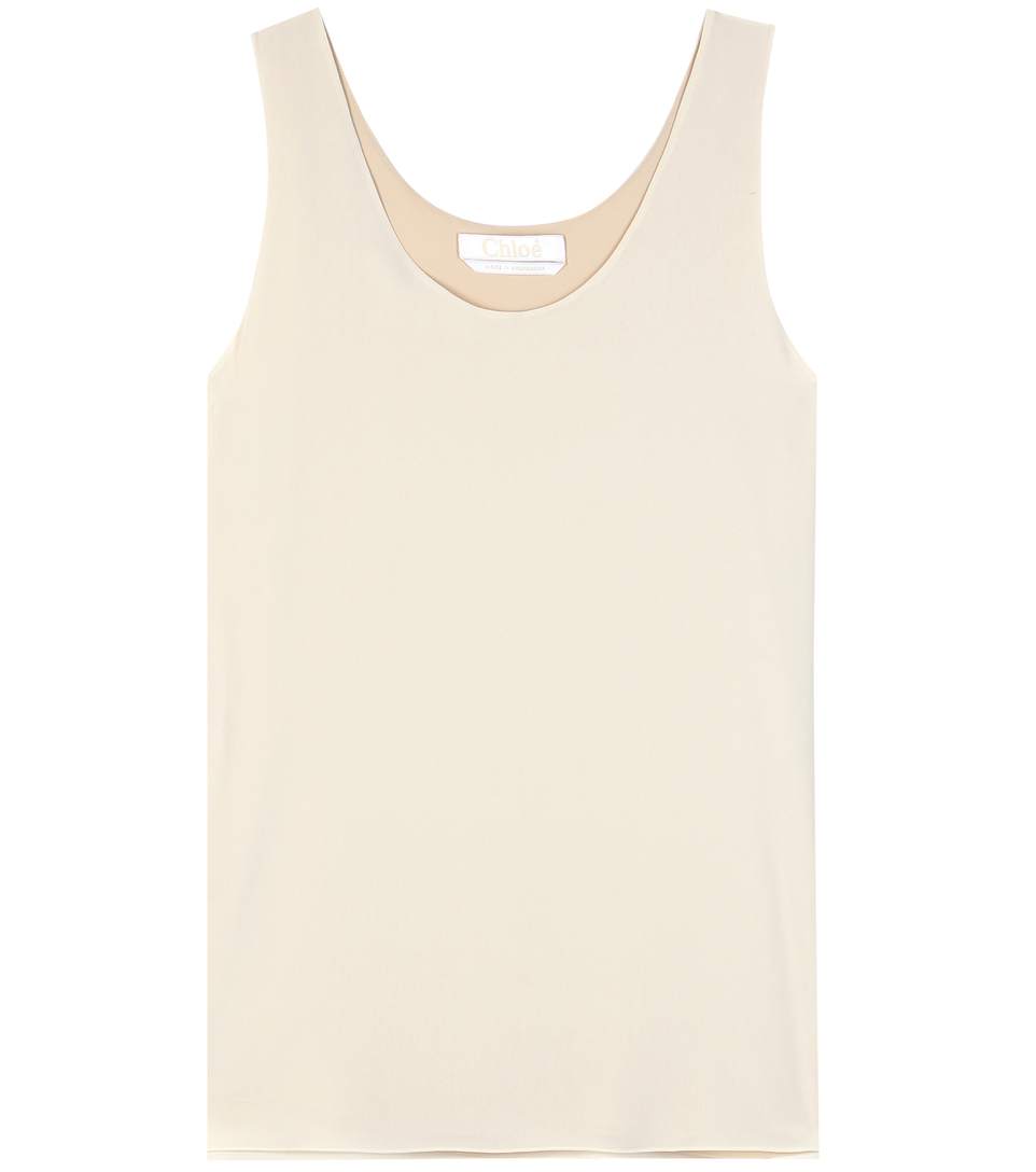 Chloé Silk Tank Top In White ModeSens