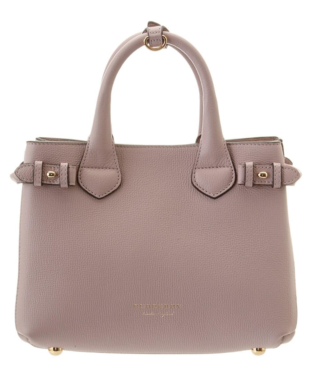 Burberry Banner Medium House Check Derby Tote Bag, Thistle Gray In Grey