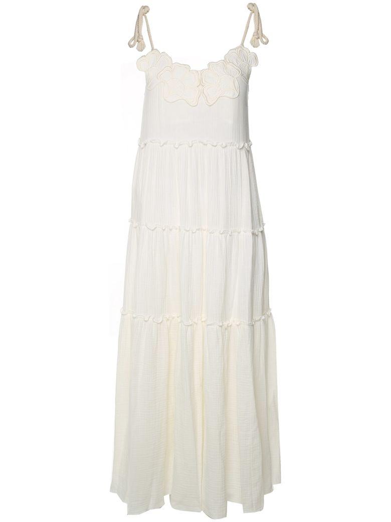 See By Chloé Floralembroidered Cotton Dress In Bianco ModeSens