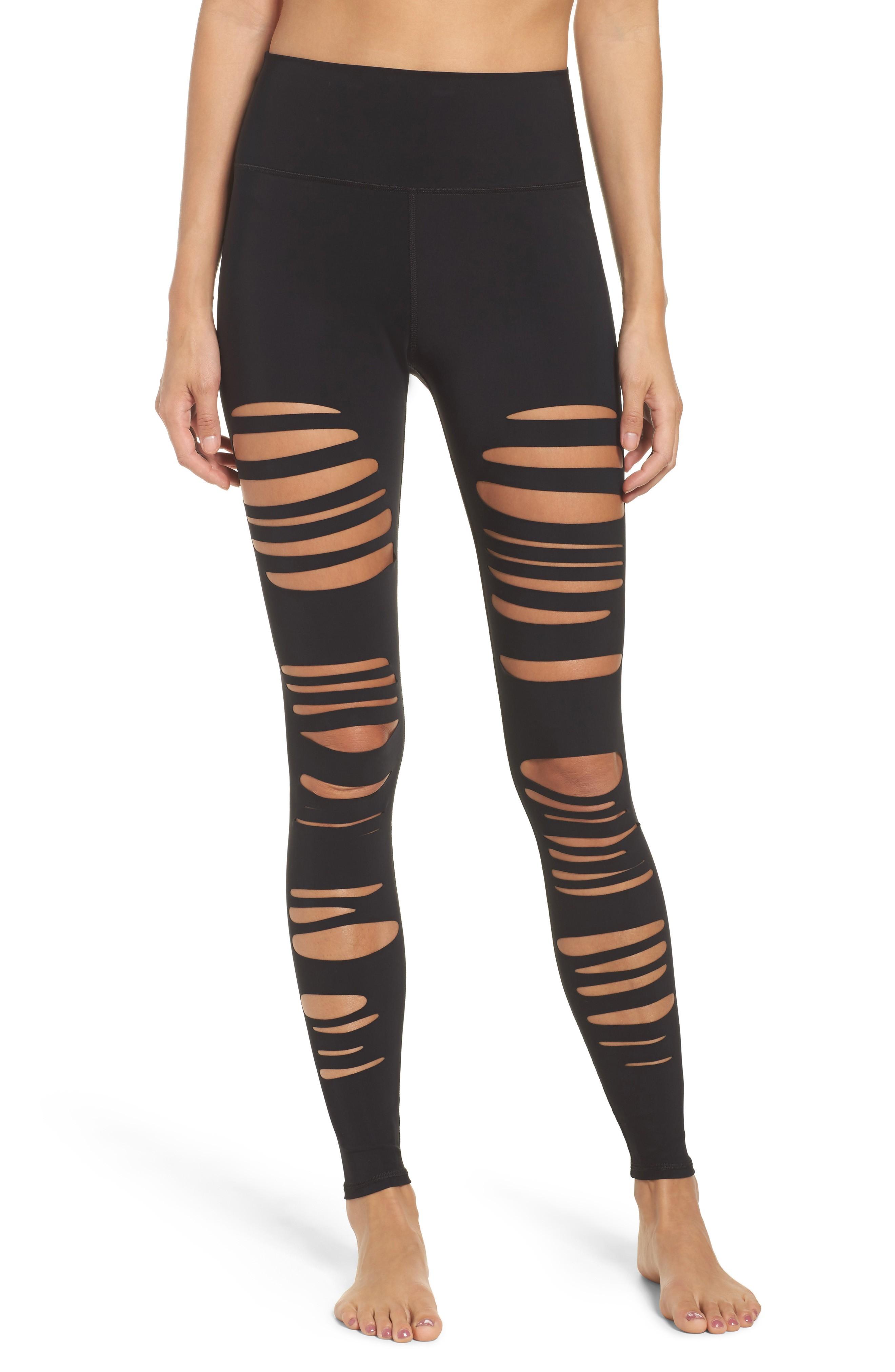 Alo Yoga Extreme Ripped Warrior High Waist Leggings In Black ModeSens