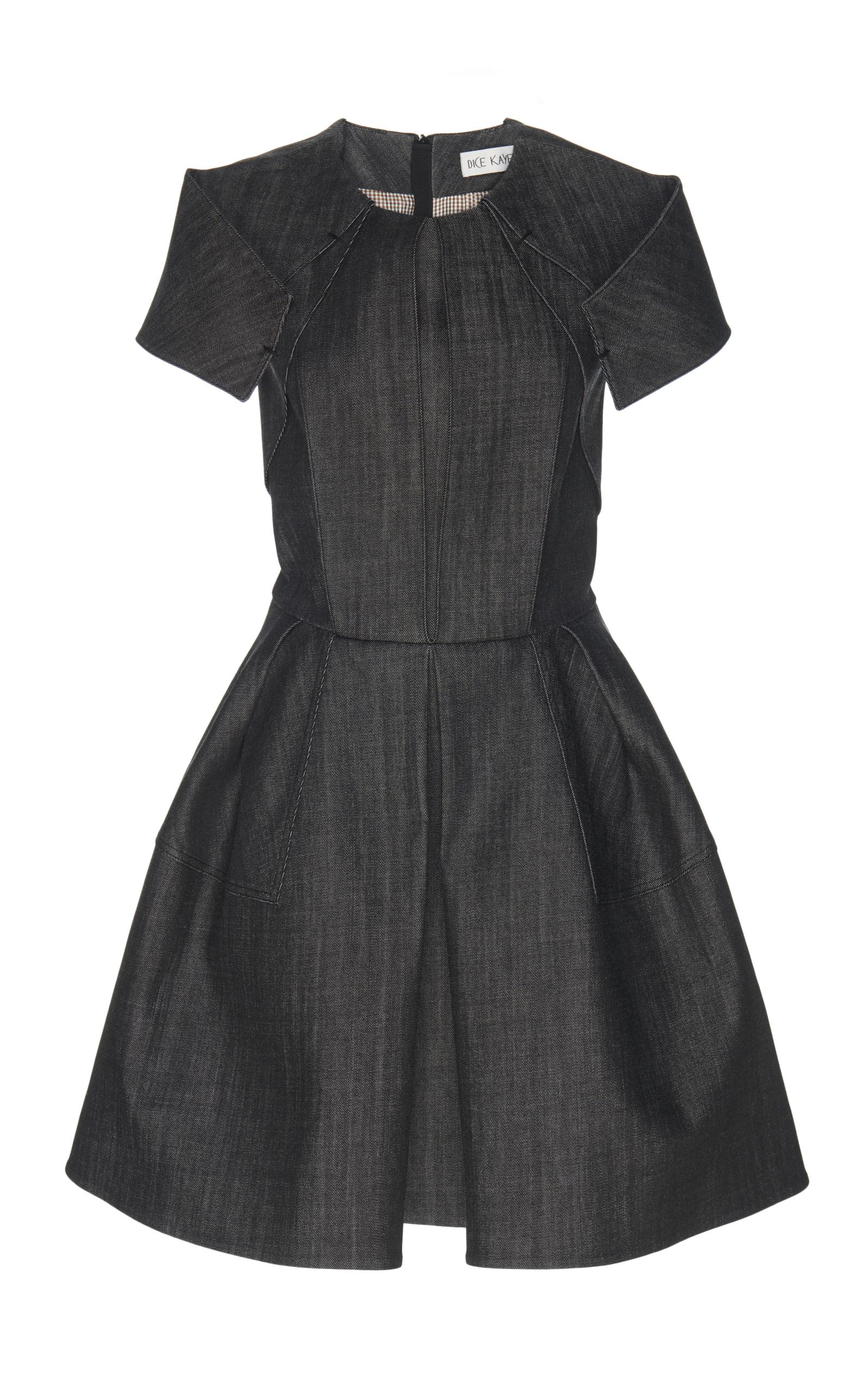 Dice Kayek Exaggerated Shoulder Mini Dress In Black ModeSens