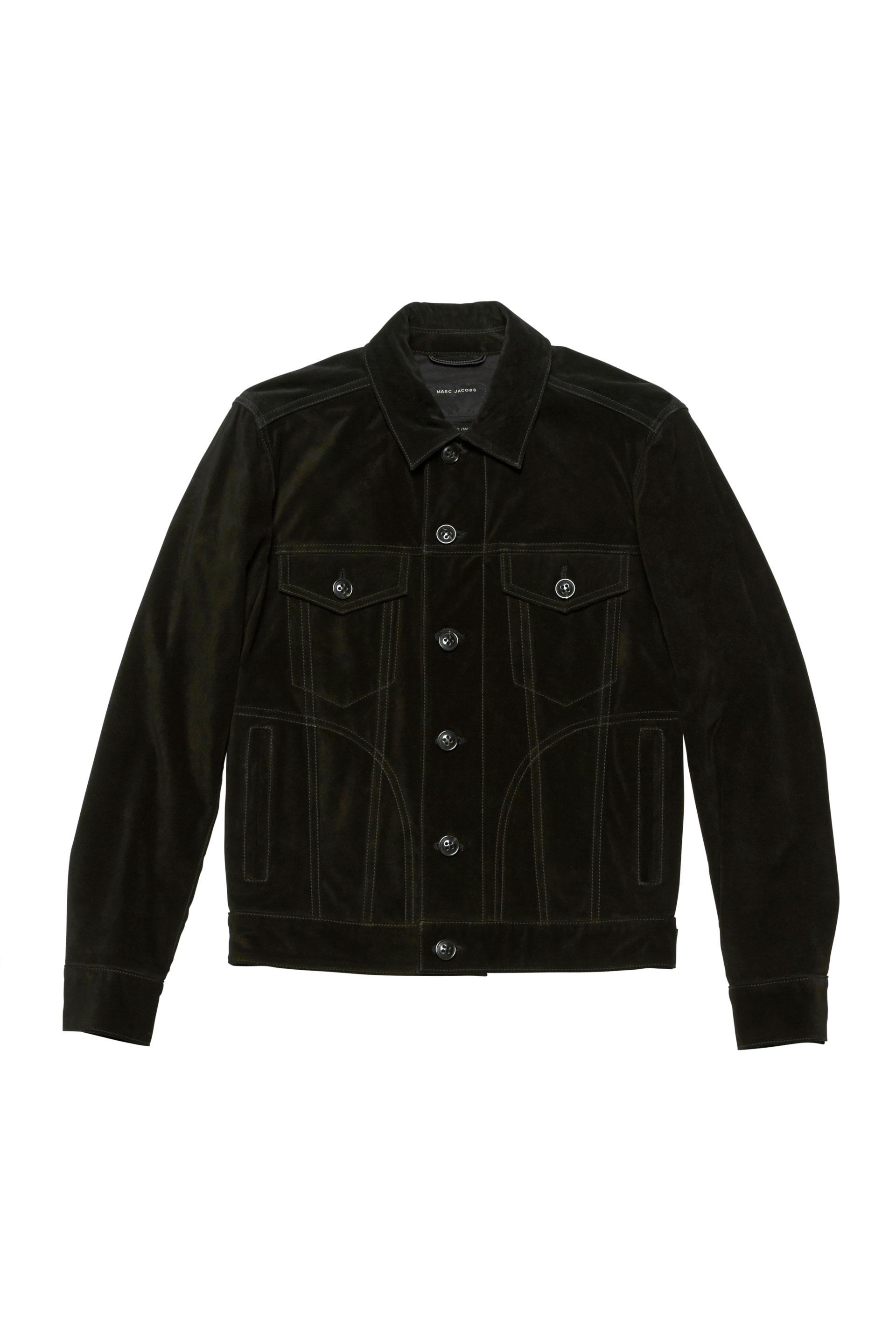 Marc Jacobs Suede Trucker Jacket In 900 Black ModeSens
