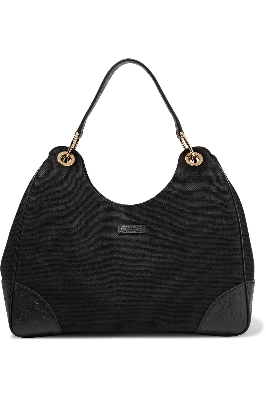 Gucci Borsa Leathertrimmed Woven Cotton Shoulder Bag ModeSens