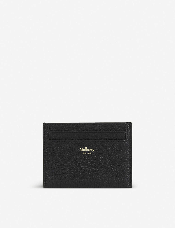 Mulberry Grained Leather Card Holder In Black ModeSens