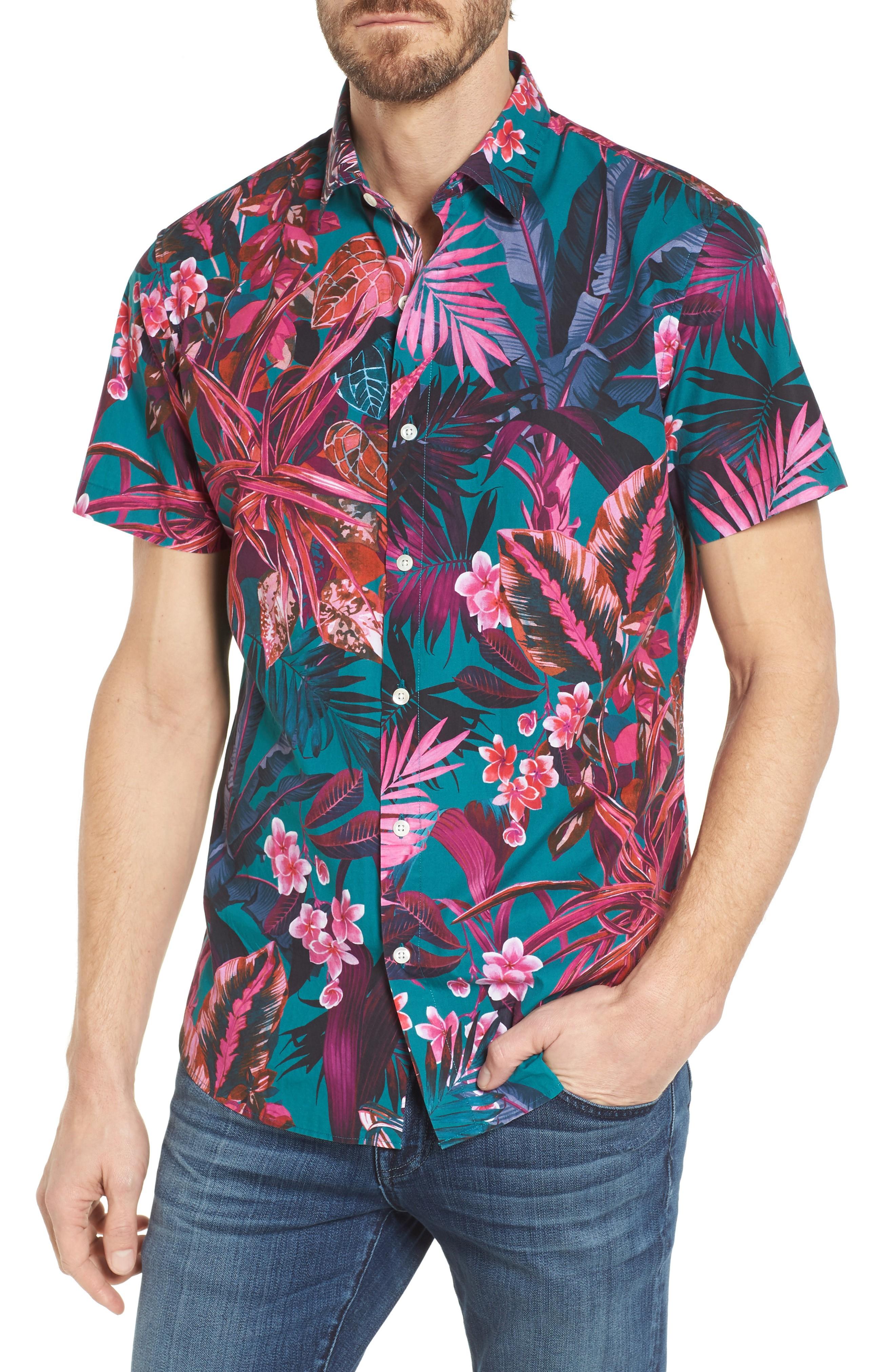 Bonobos Premium Slim Fit Short Sleeve Print Sport Shirt In Melbourne