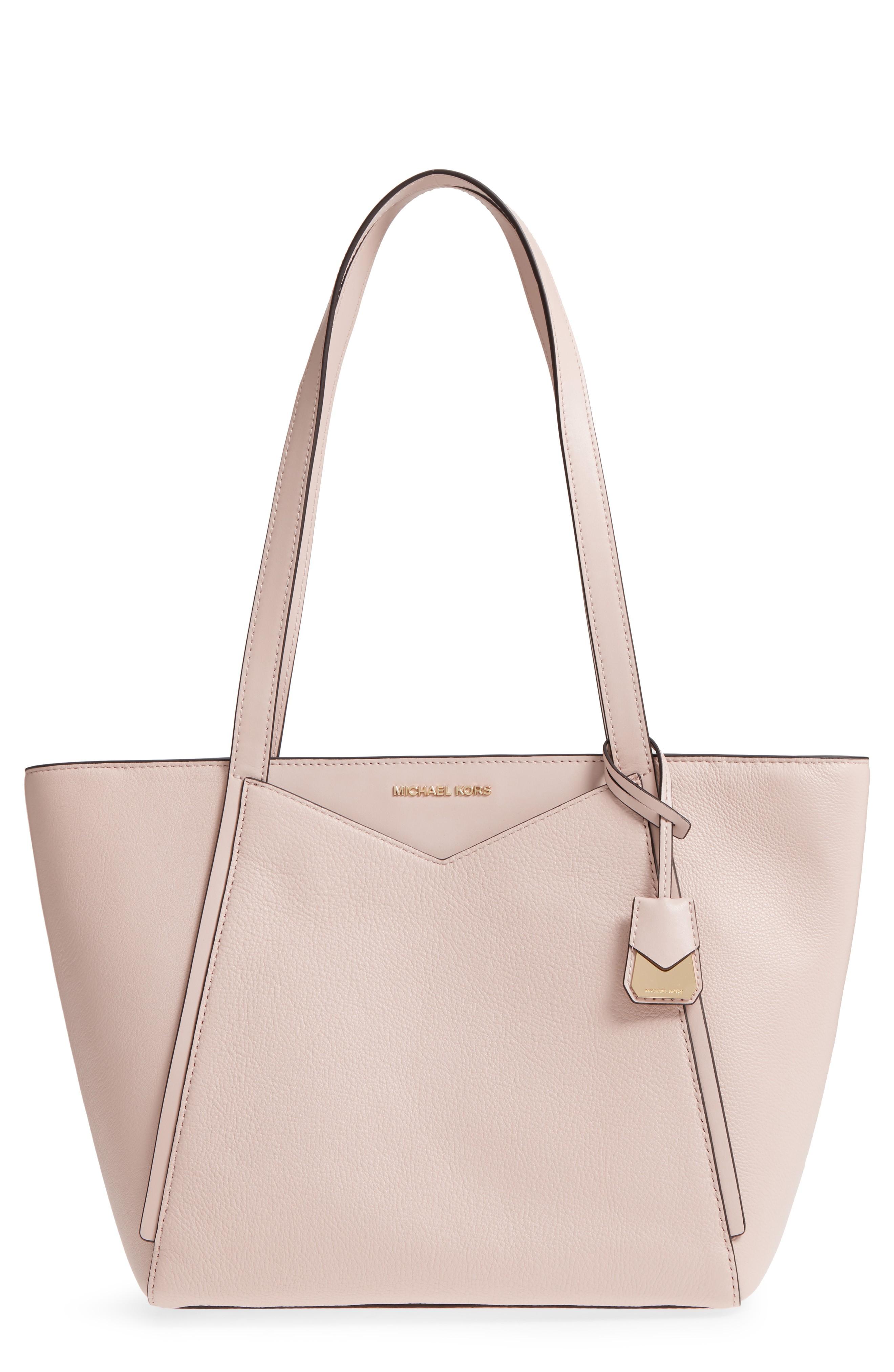 Michael Michael Kors Small Whitney Leather Tote Pink In Soft Pink
