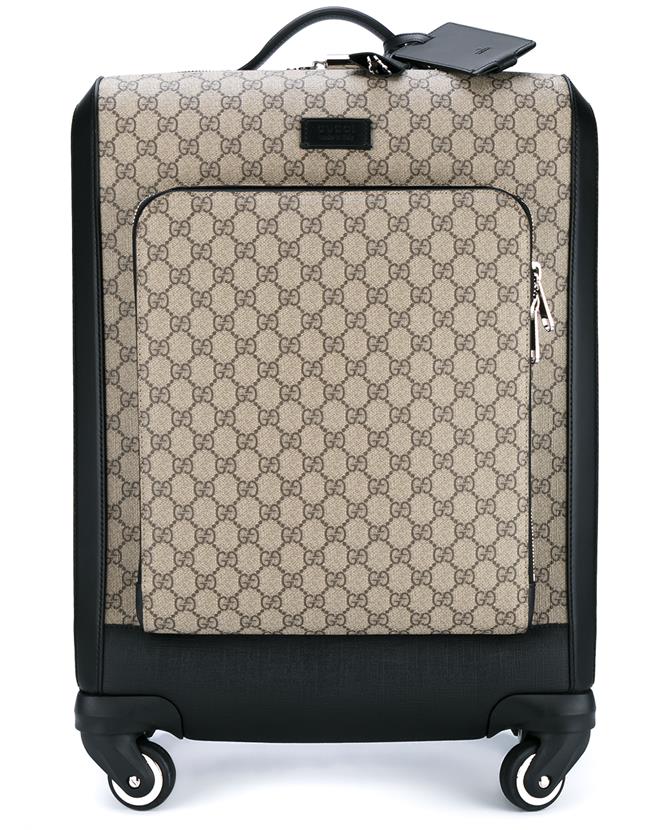 Gucci Gg Supreme Canvas Wheeled Suitcase ModeSens