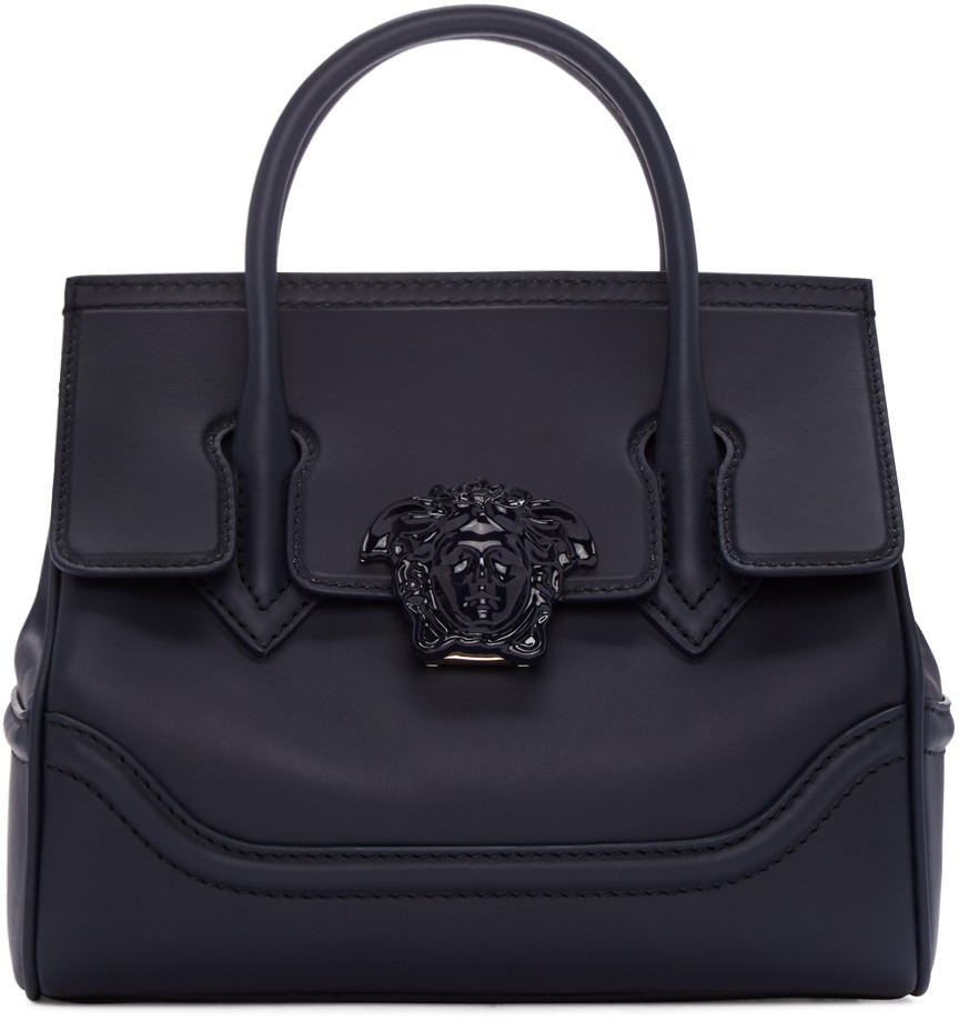 Versace Navy Medium Medusa Bag ModeSens