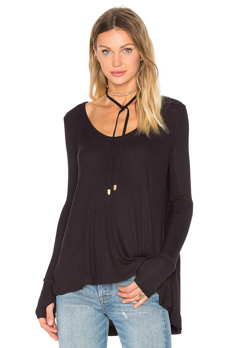 Free People Malibu Thermal Top In Black ModeSens