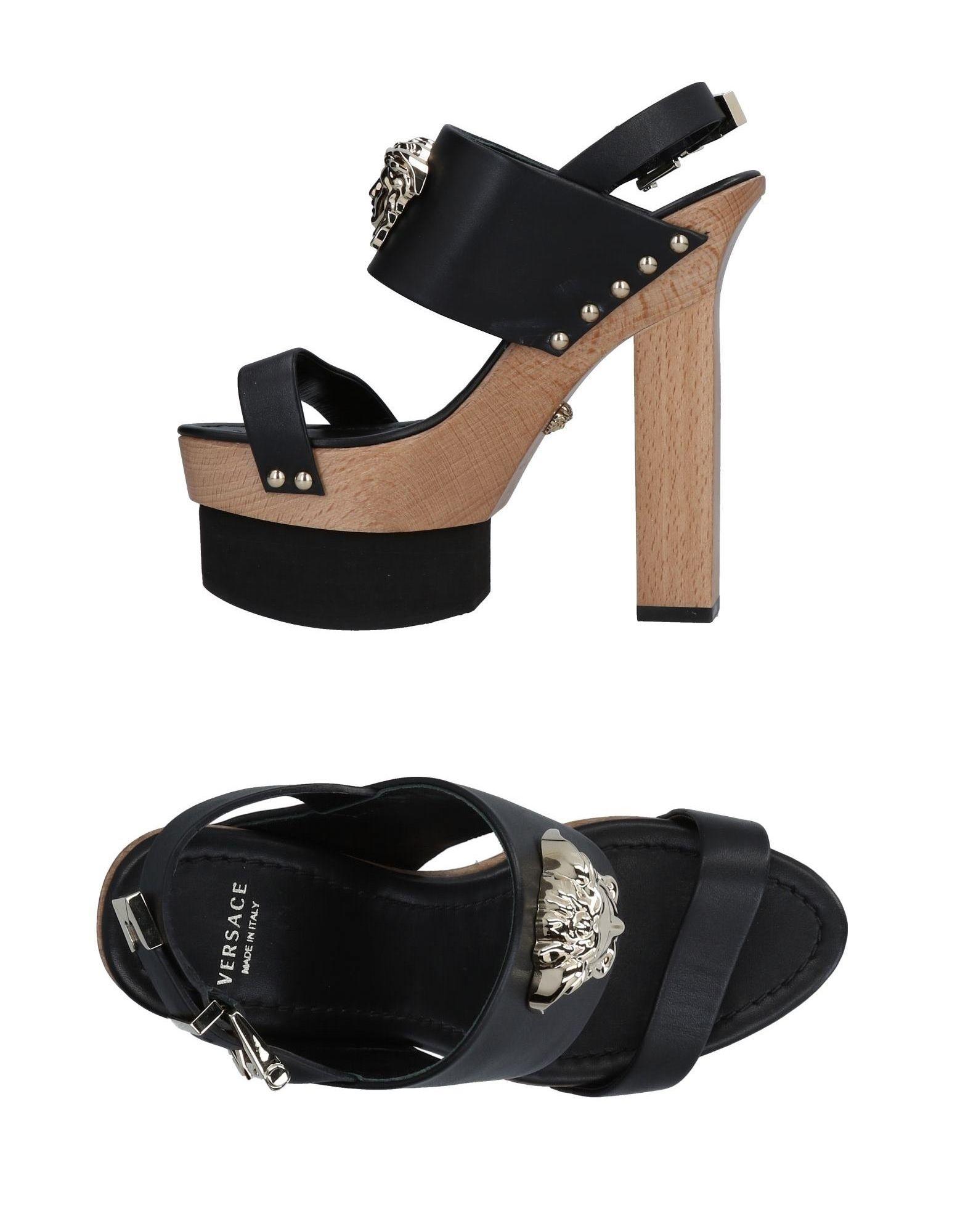 Versace Sandals In Black ModeSens