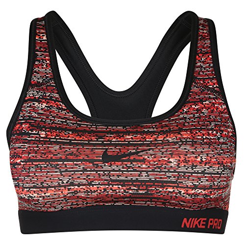 Nike Womens Pro Classic Pad Static Sports Bra In Light Crimson/court