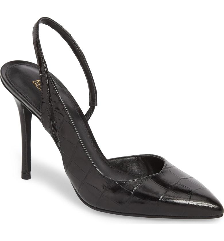 Michael Michael Kors Women's Eliza Crocembossed Leather Slingback