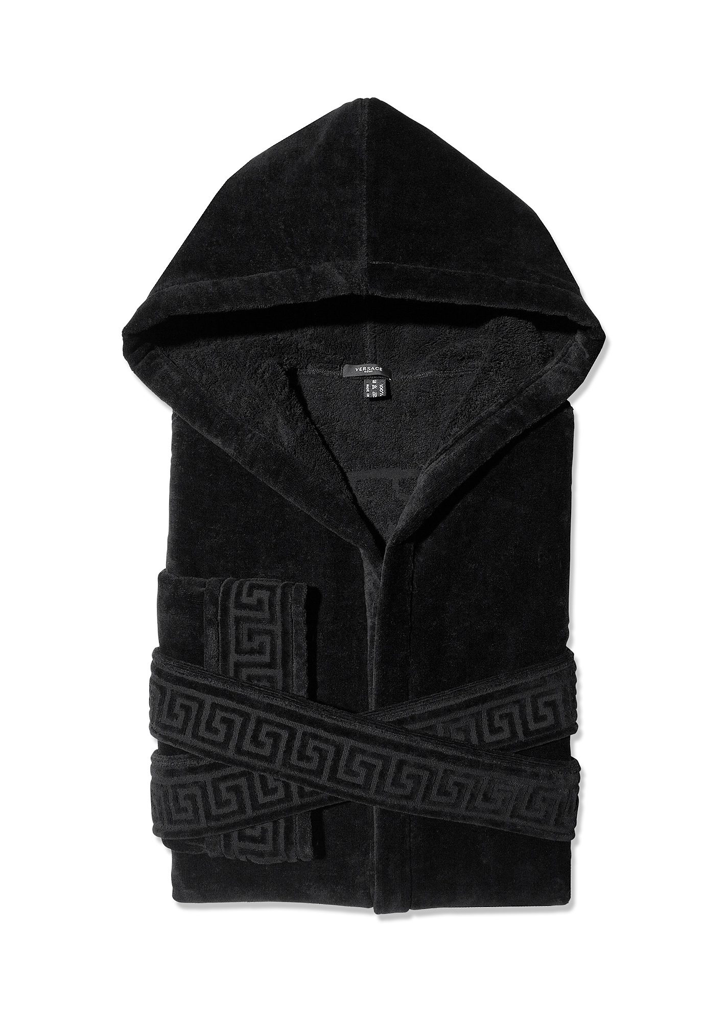 Versace Medusa Hooded Bathrobe In Black ModeSens