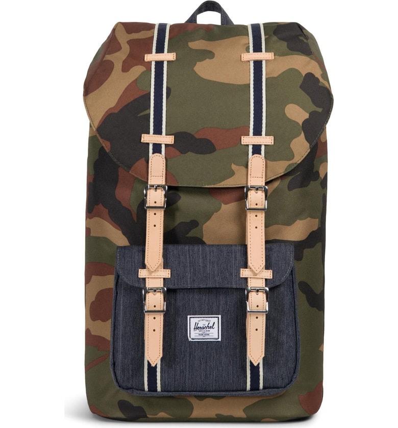 Herschel Supply Co. Little America Offset Backpack Green In Woodland