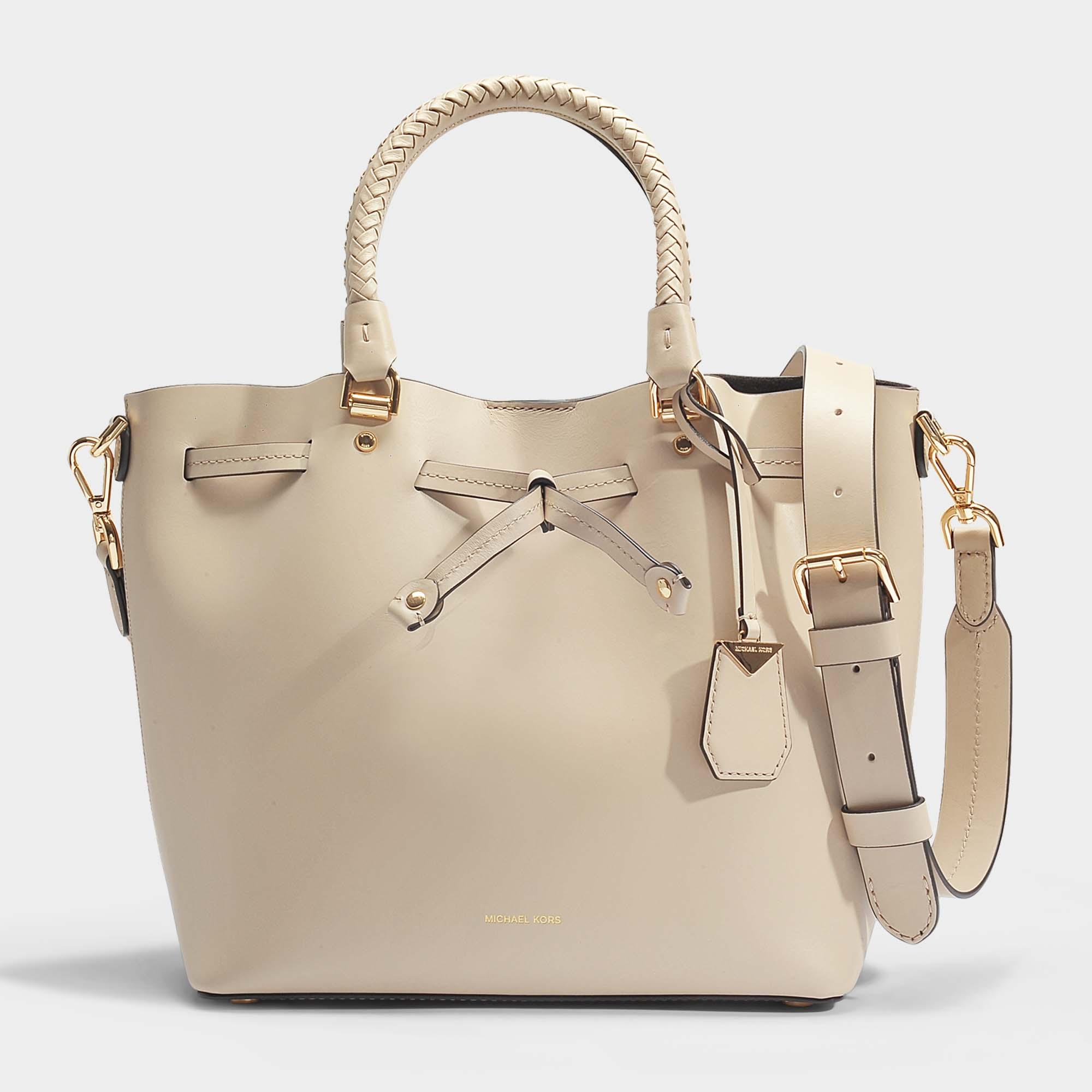 Michael Michael Kors Blakely Medium Bucket Bag In Cream Leather