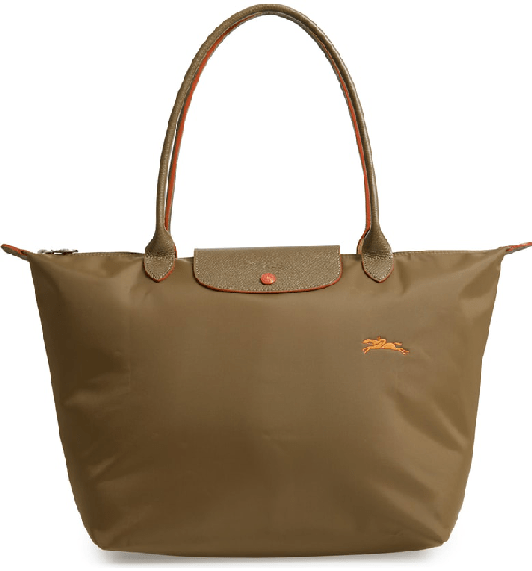 Longchamp Le Pliage Club Large Nylon Shoulder Tote Bag In Khaki ModeSens