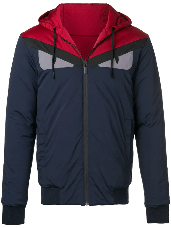 Fendi Monster Eyes Puffer Jacket In Blue ModeSens