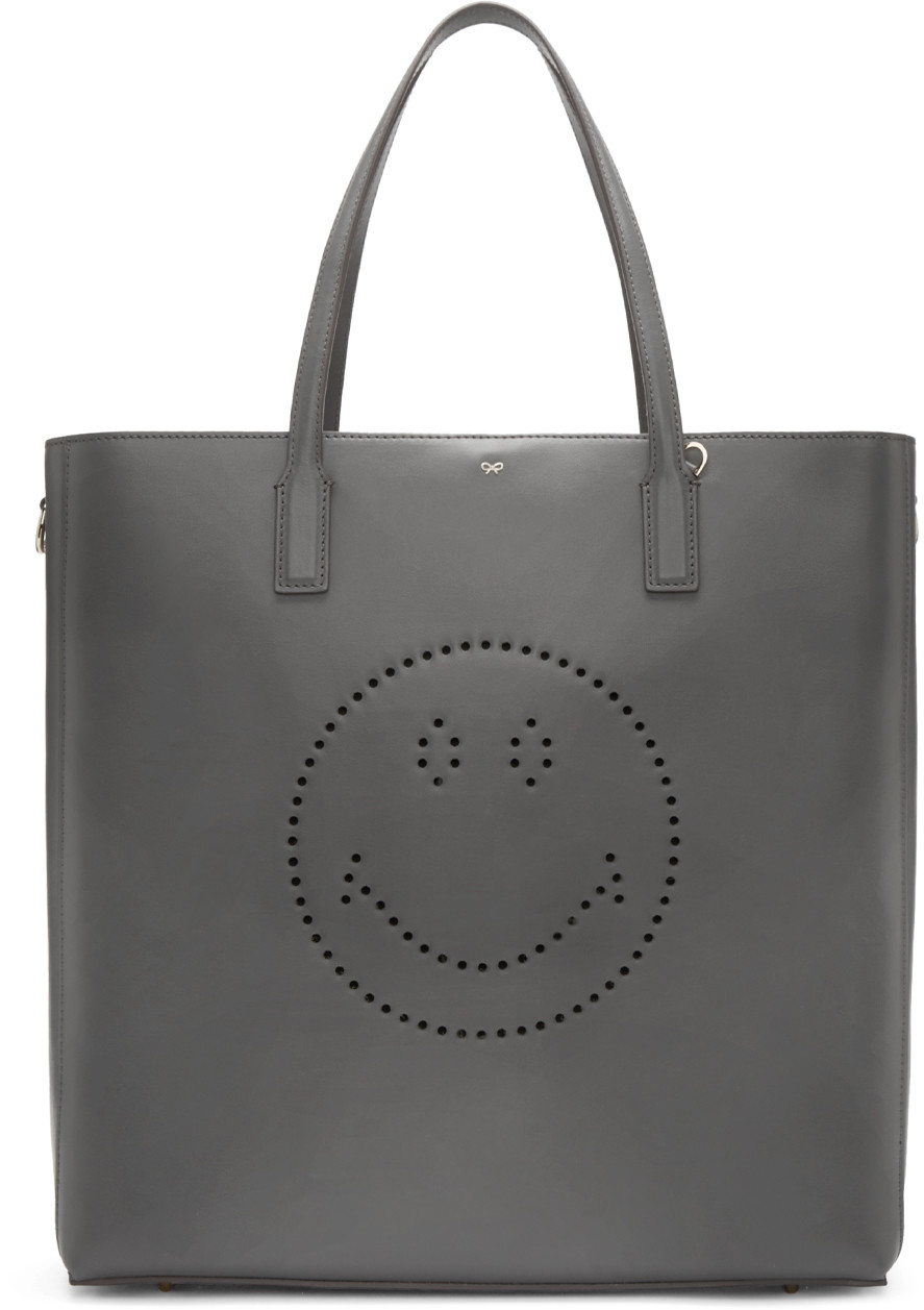 Anya Hindmarch Grey Smiley Ebury Tote ModeSens