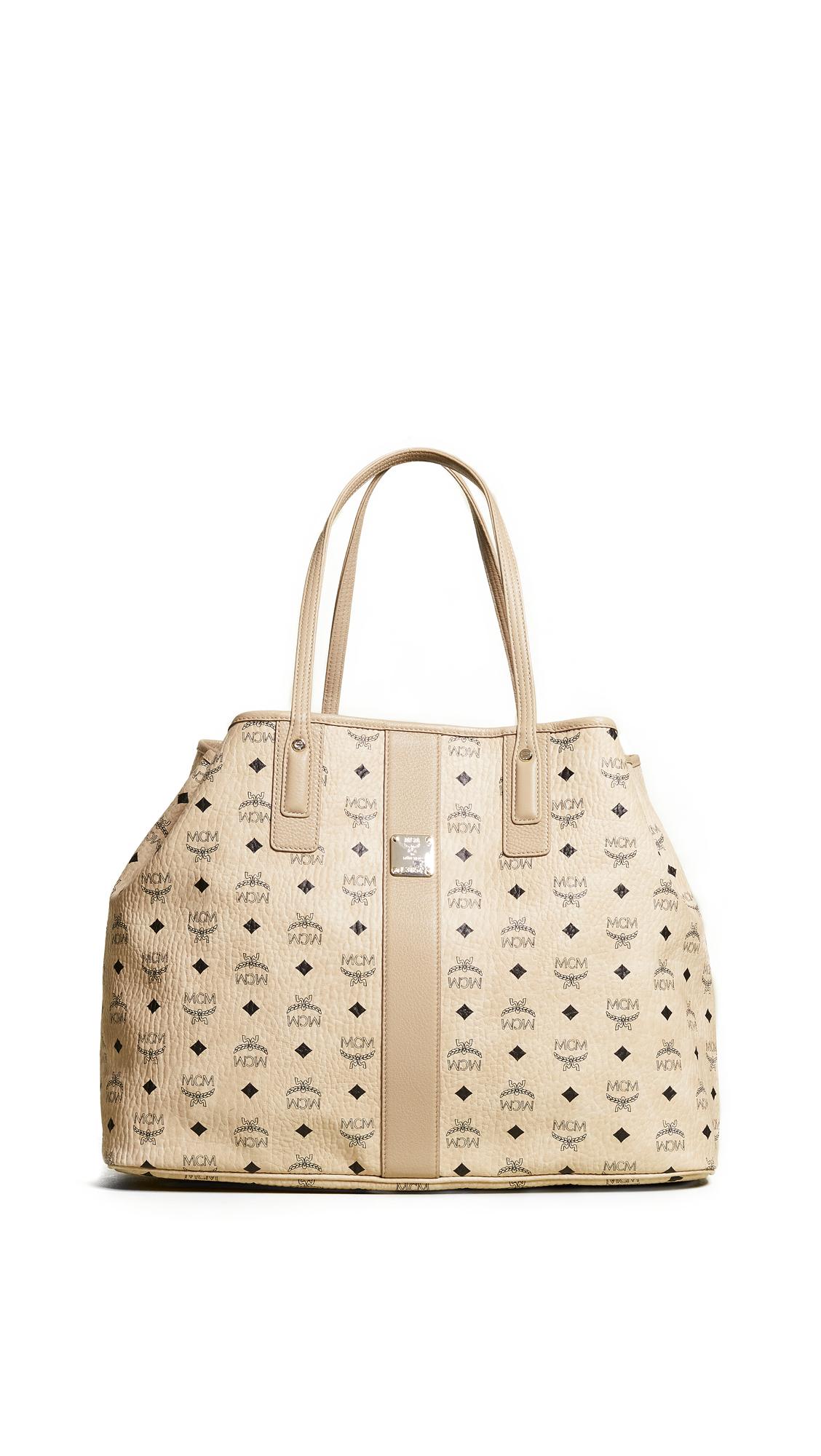 Mcm Large Liz Shopper Tote In Beige ModeSens