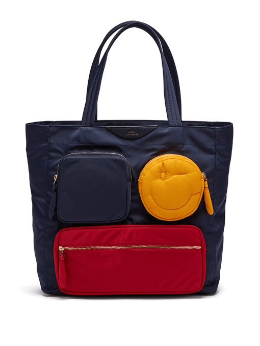 Anya Hindmarch Chubby Wink Multipocket Nylon Tote Bag In Navy Multi