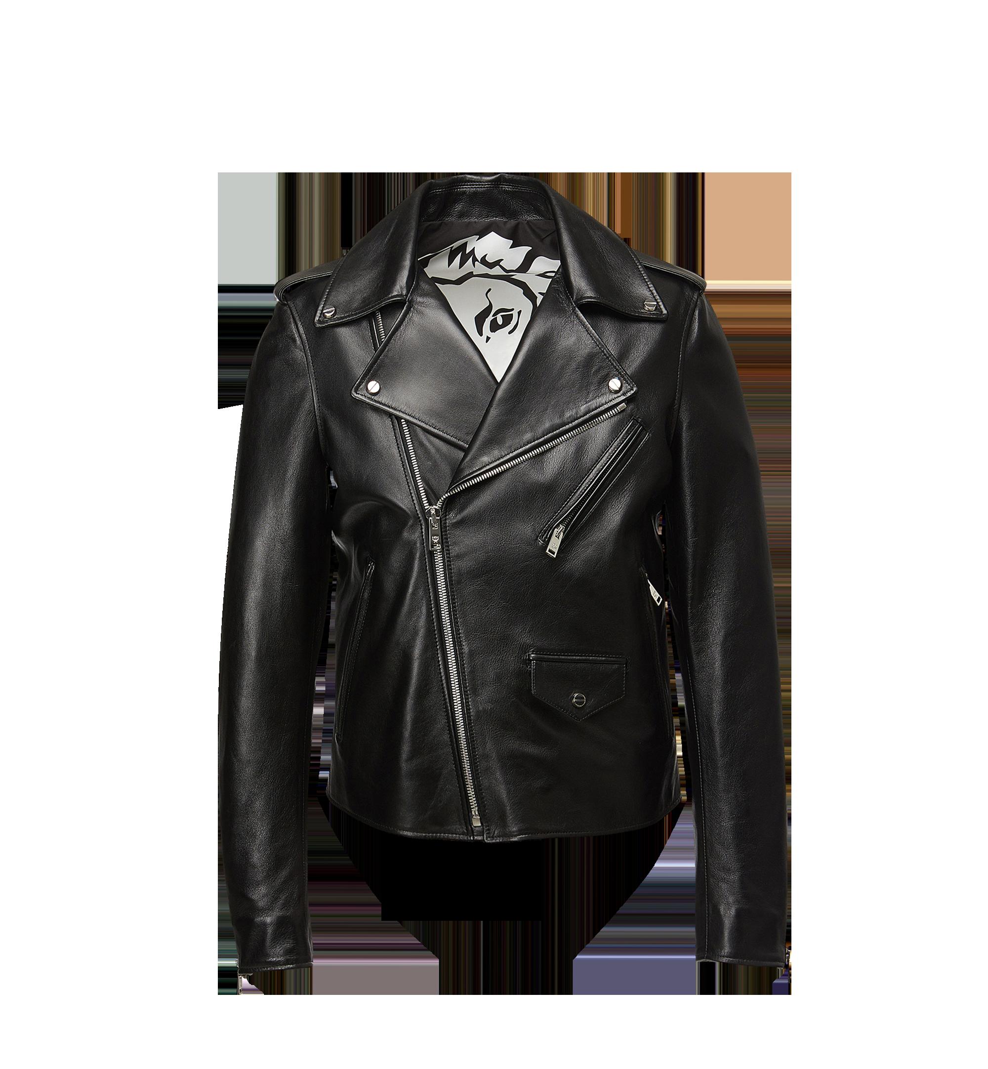 Mcm Men's Embossed Logo Leather Rider Jacket In Black ModeSens