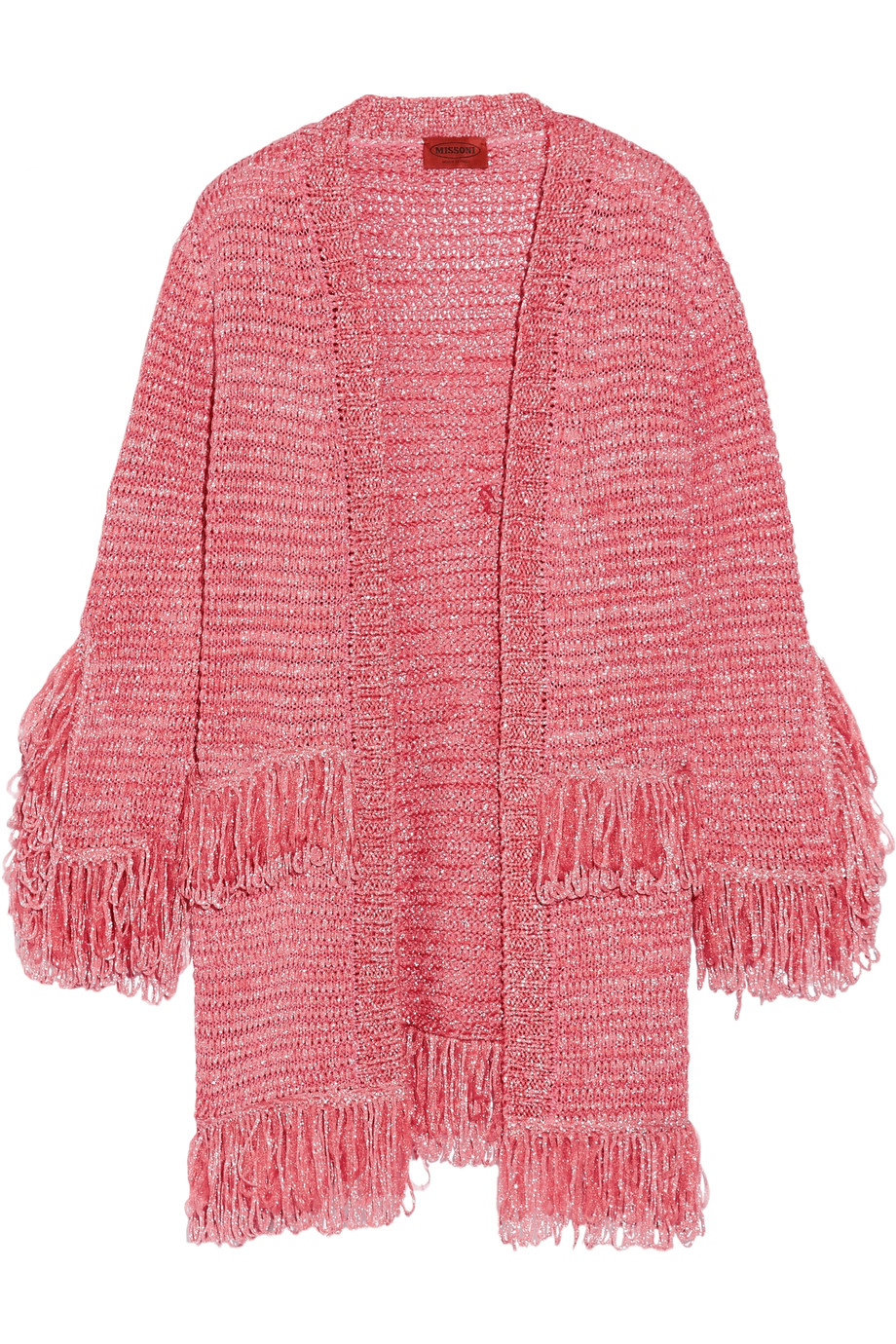 Missoni Metallic Fringed Crochetknit Cardigan ModeSens