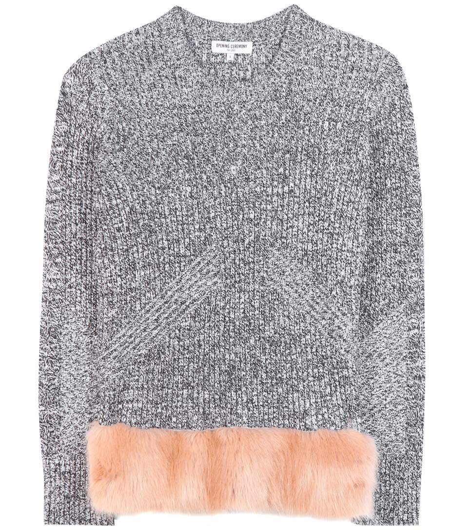 Opening Ceremony Faux Furtrimmed Sweater In Dester ModeSens