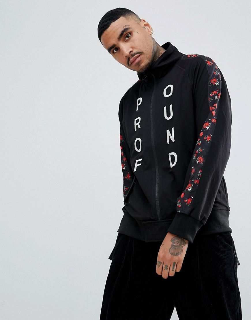 Profound Aesthetic Red Rose Track Jacket In Black Black