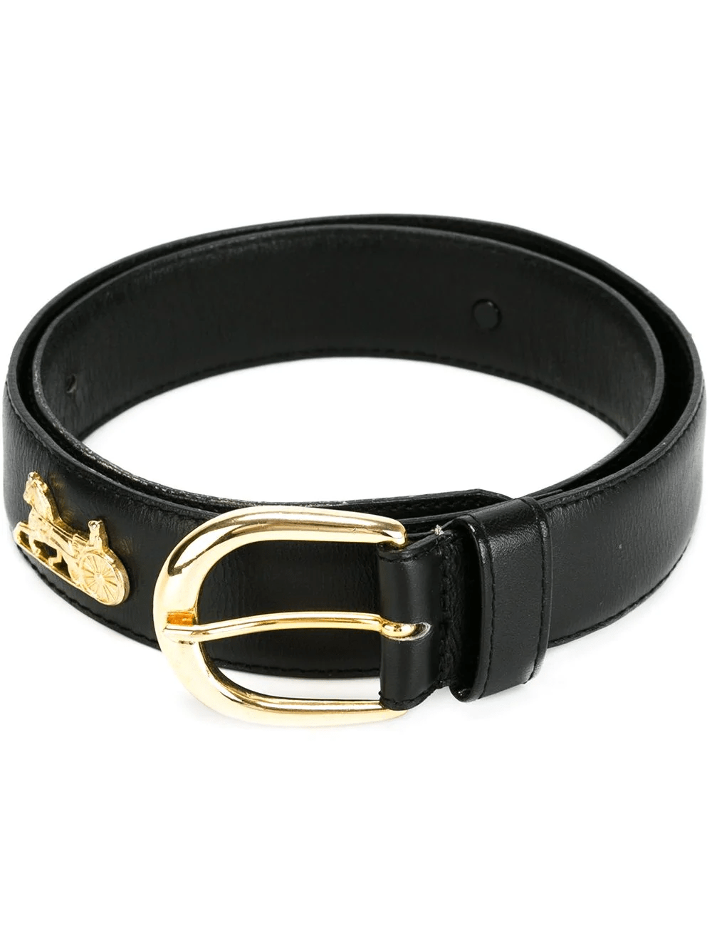 Celine CÉline Vintage Horse Carriage Belt Black ModeSens