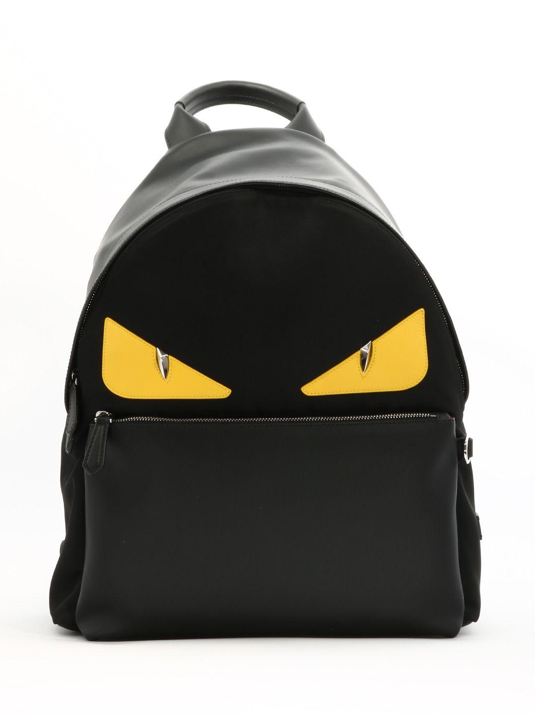 Fendi Black Backpack Yellow Eyes ModeSens