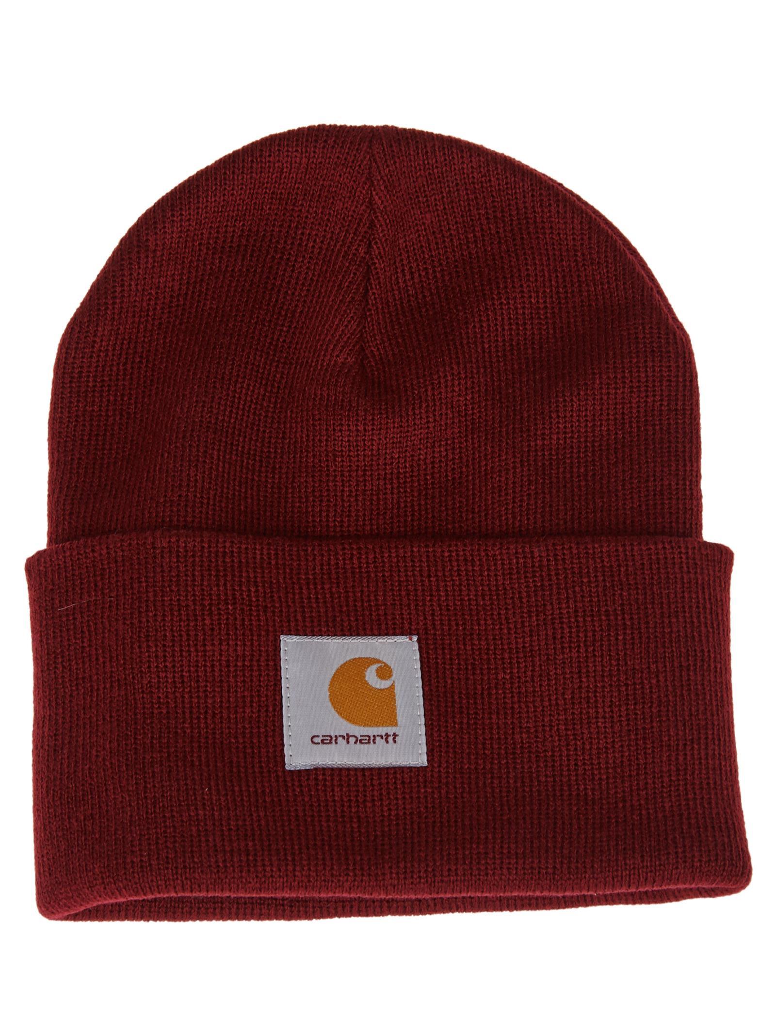 Carhartt Logo Patch Beanie In Mulberry ModeSens