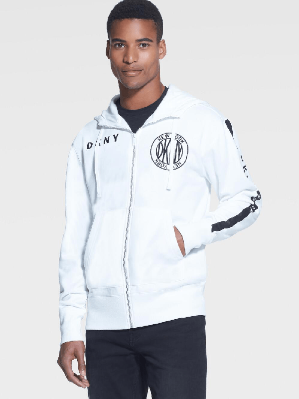 Dkny Men's Logo Fullzip Hoodie, Created For Macy's In White ModeSens