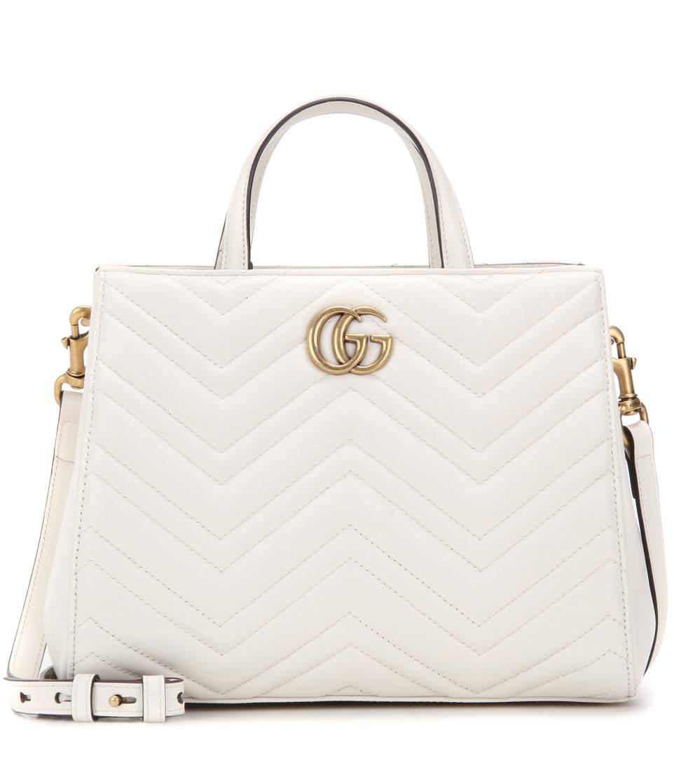 Gucci Gg Marmont Small Matelassé Tophandle Bag, White ModeSens