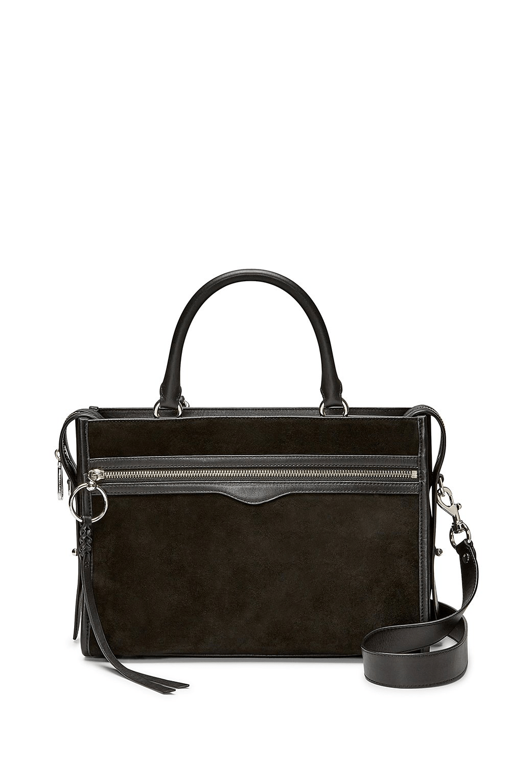 Rebecca Minkoff Black Leather Satchel Purse Bedford Zip Satchel