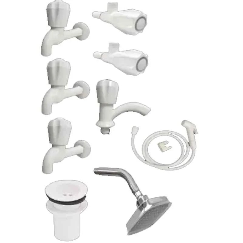 Buy Senkiddpro 9 Pcs PVC & ABS White Bathroom Fitting Set Online At