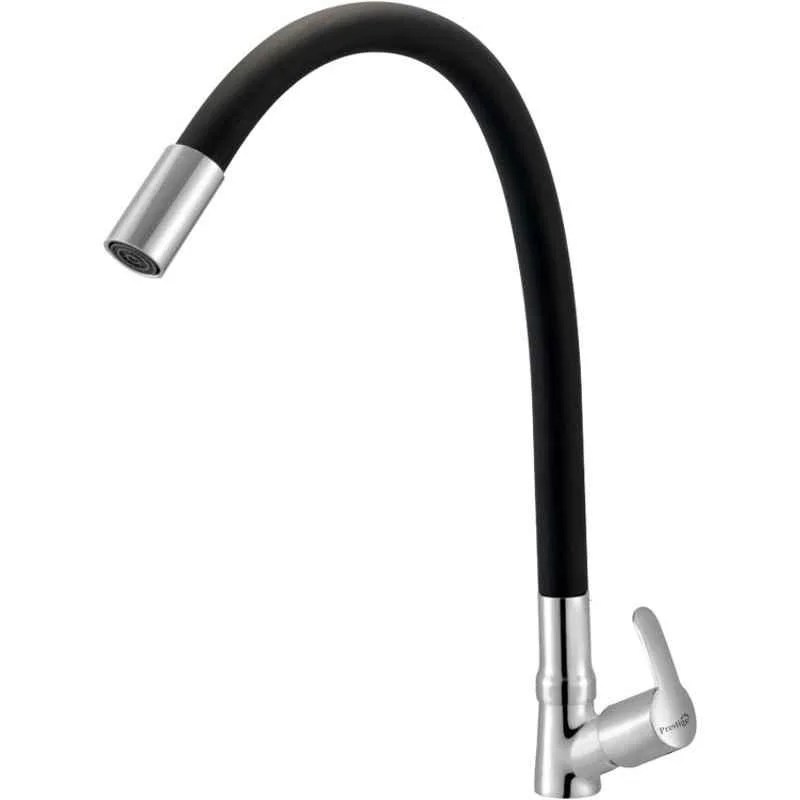 Buy Prestige Q3 Brass Chrome Finish Black Flexible Swan Neck Basin Tap