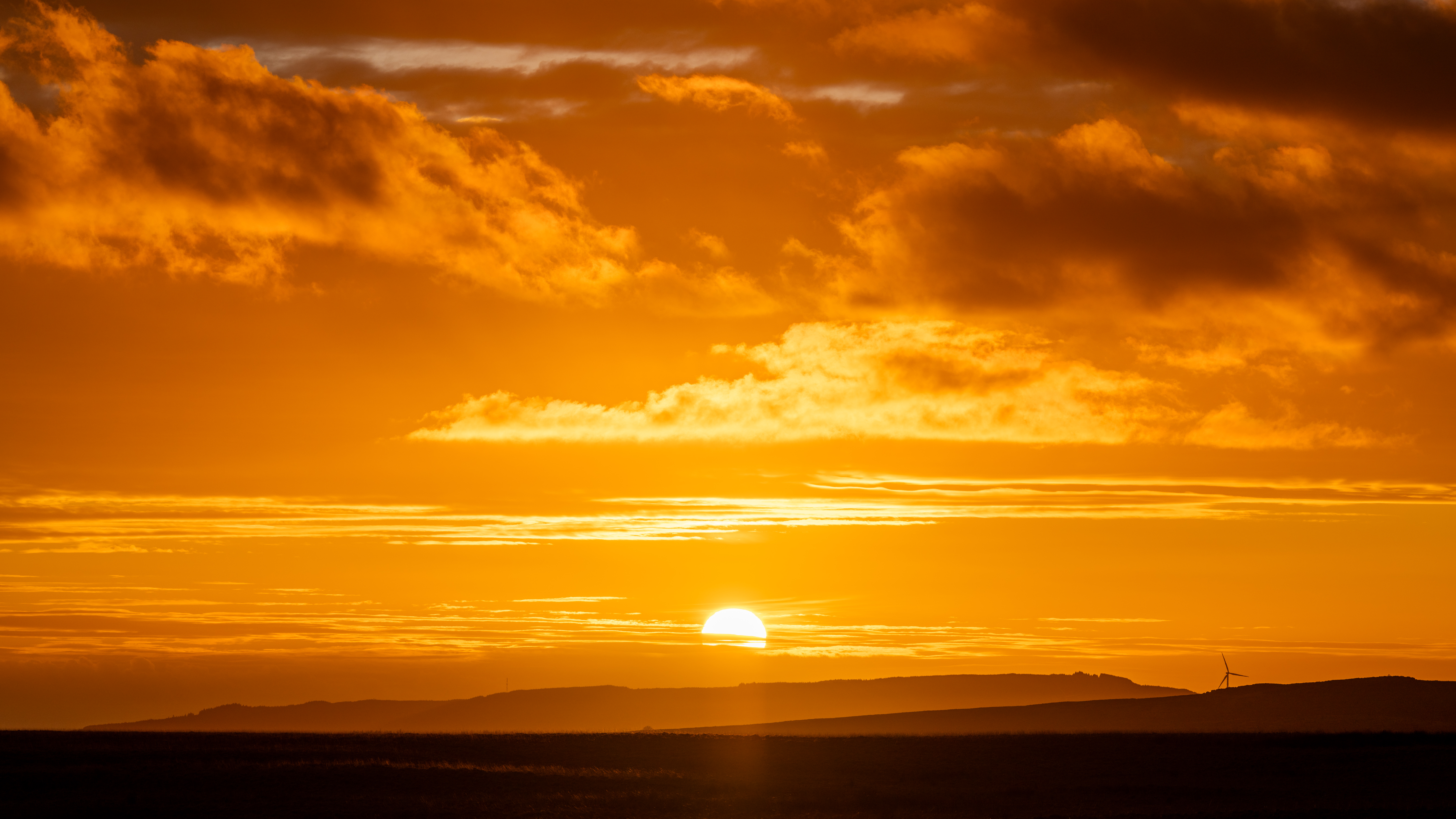 orange sunset in the countryside