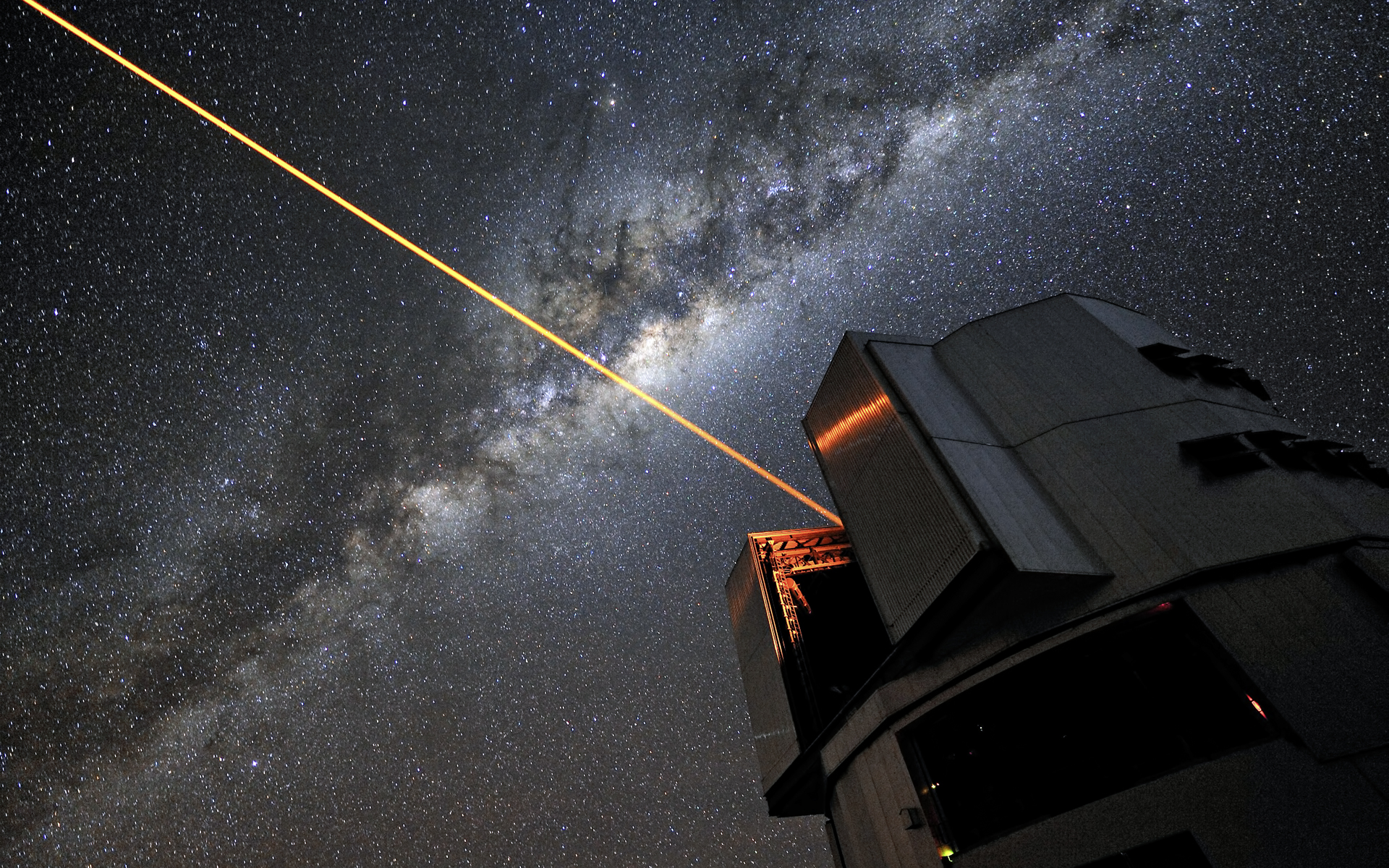 ESO's Very Large Telescope with Laser Beam Space Wallpaper Space
