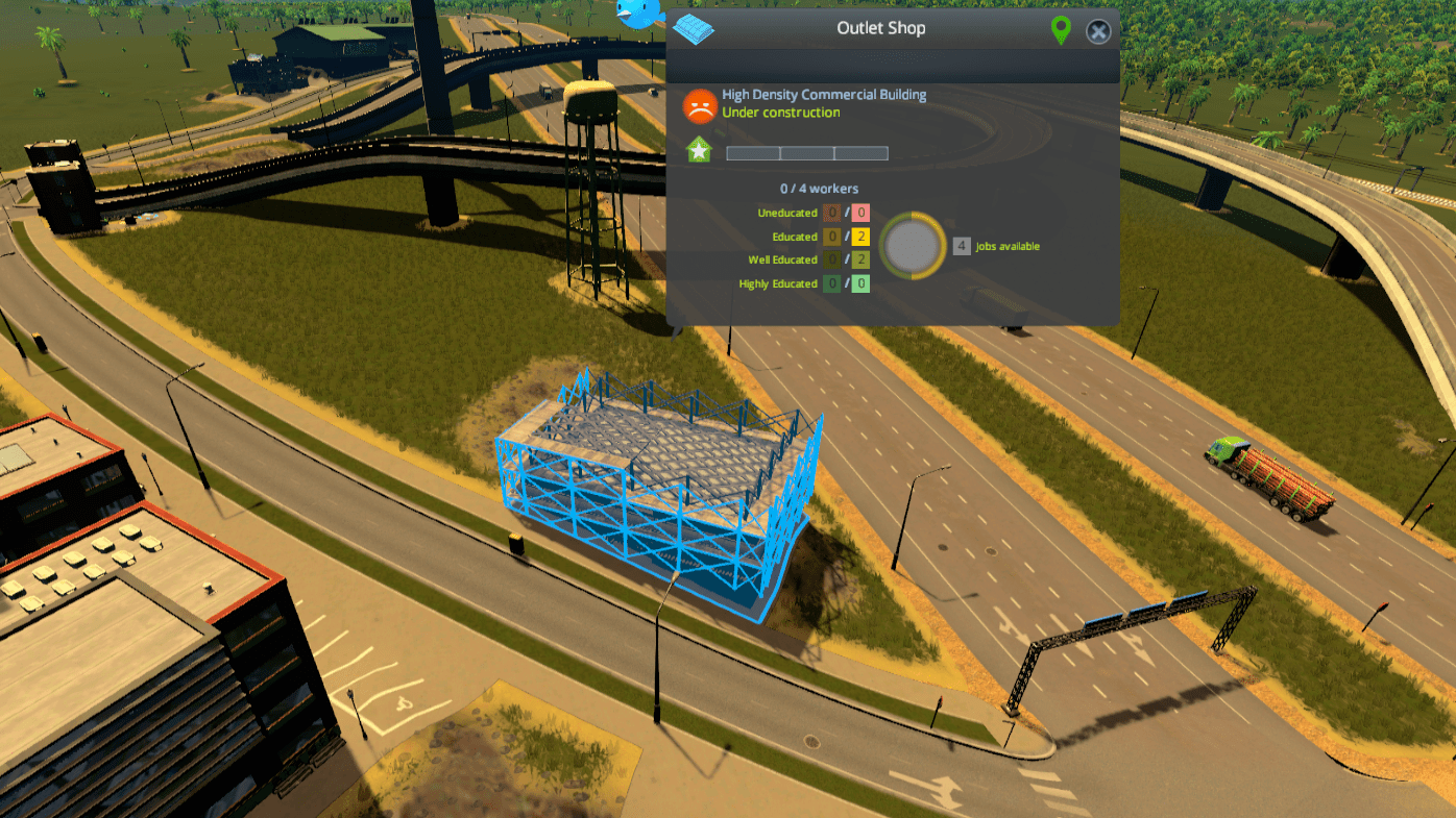 Building an entire city on a highway offramp in Cities Skylines PC