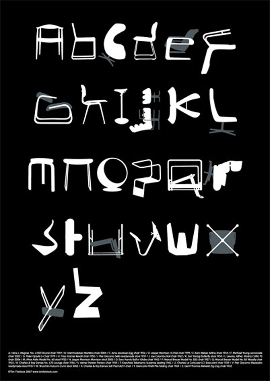 Furniture fonts recreate iconic chair designs Creative Bloq
