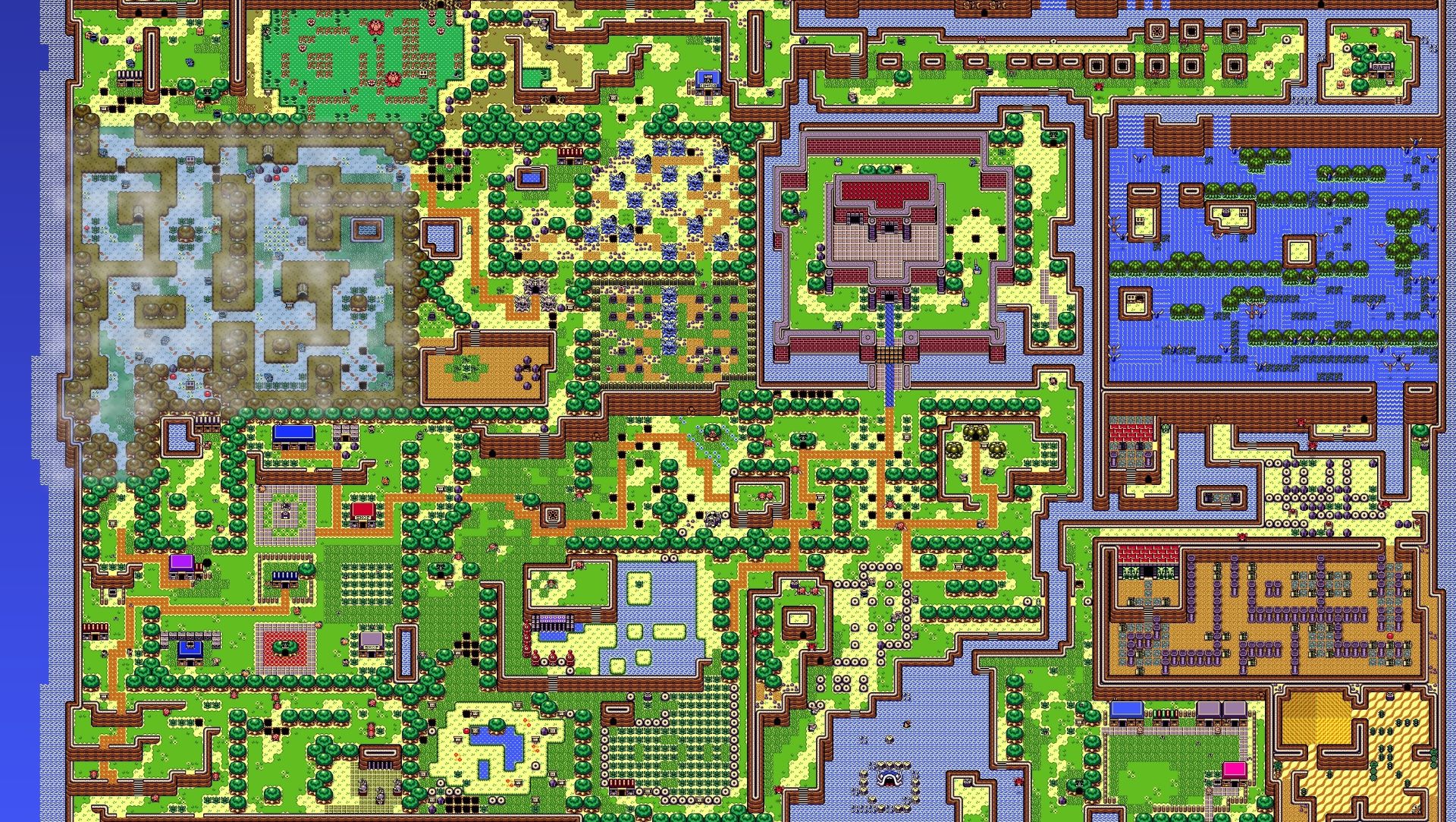 Zelda Link's Awakening PC port shows the entire map running at once