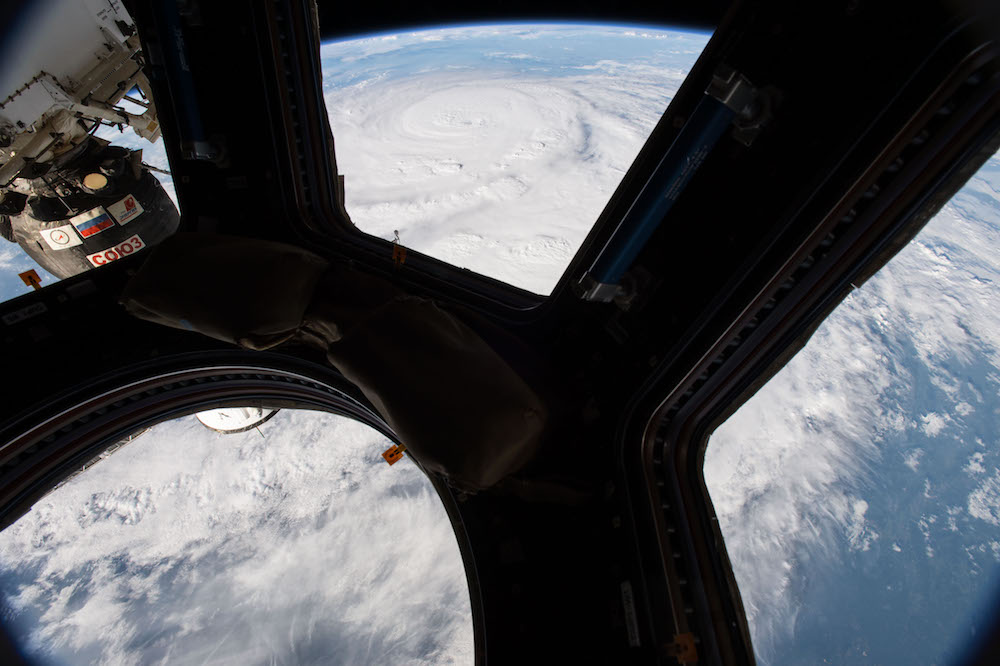 NASA astronaut Jack Fischer photographed Hurricane Harvey from the cupola module aboard the International Space Station as it intensified on its way toward the Texas coast on Aug. 25, 2017.