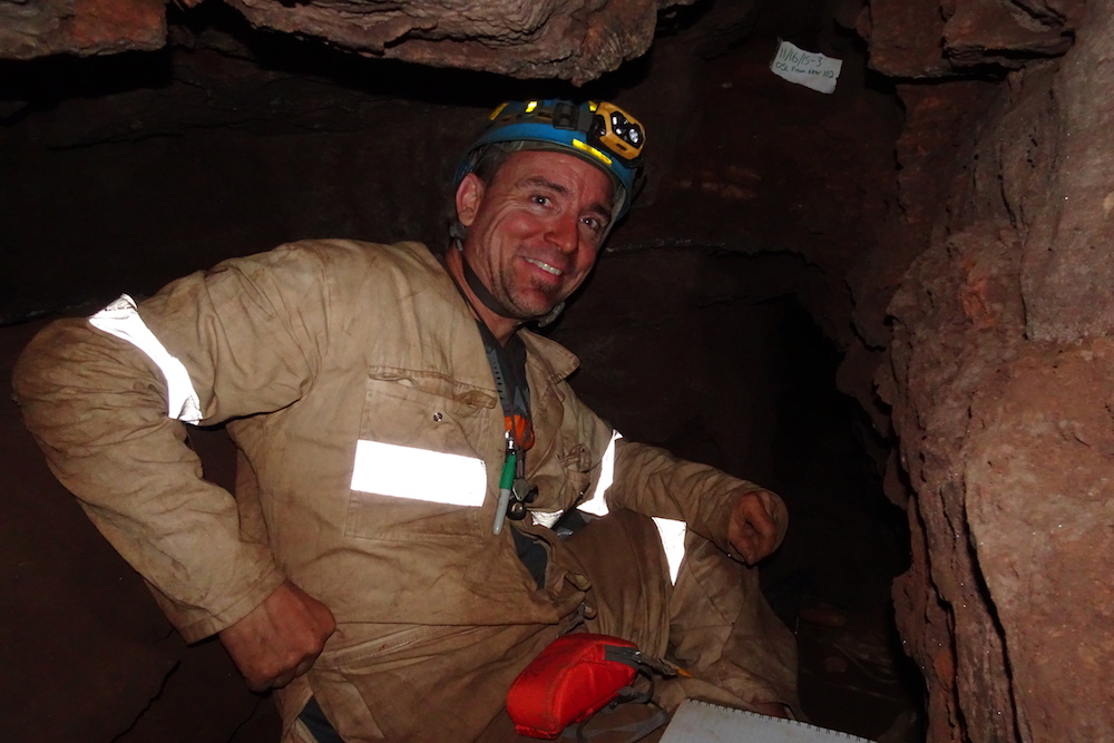Geologist Eric Roberts, an associate professor at Australia&rsquo;s James Cook University, inside the Rising Star cave system in South Africa.