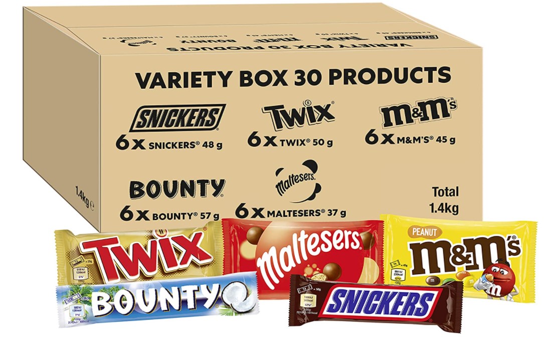 Amazon has a box of 30 chocolate bars for a bargain price including