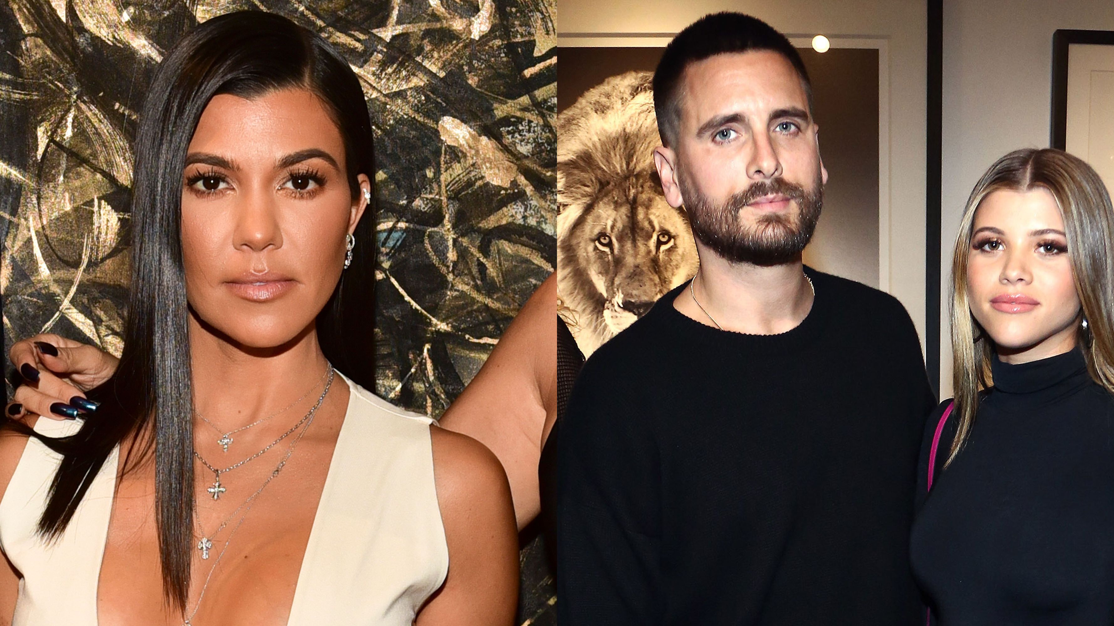 Kourtney Kardashian Wears Sheer Shirt to Dinner with Scott Disick and