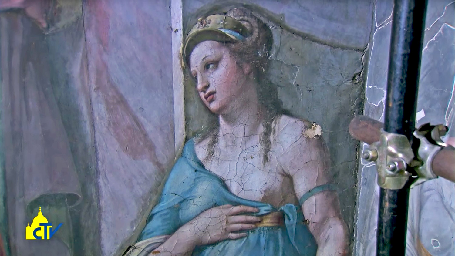 In the Room of Constantine at the Vatican, two figures at the frescoes� edges, women who represent Friendship and Justice, were painted by Raphael, according to restorers.