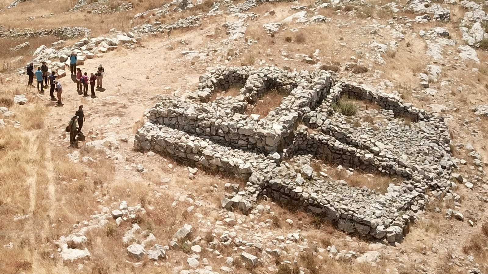 The pile of debris, where the tablet was found, appears to be from excavations in the 1980s of Joshua&rsquo;s Altar on Mount Ebal, which is thought to date to between the 11th and the 14th centuries B.C.