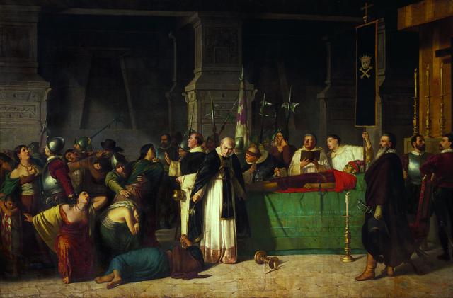 the funeral of Incan King Atahualpa