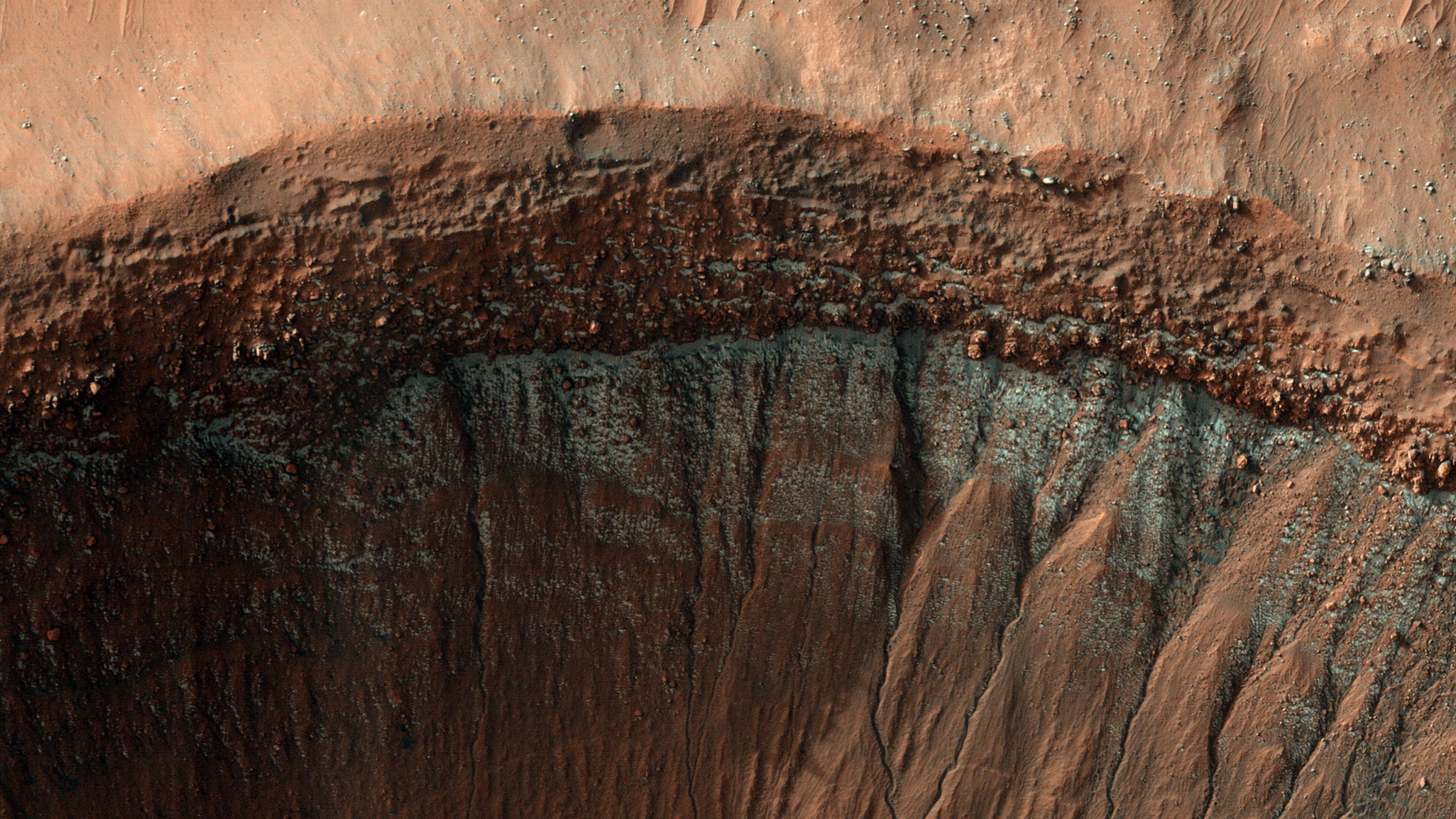 Frosty Mars crater sparkles in new Red photo Space